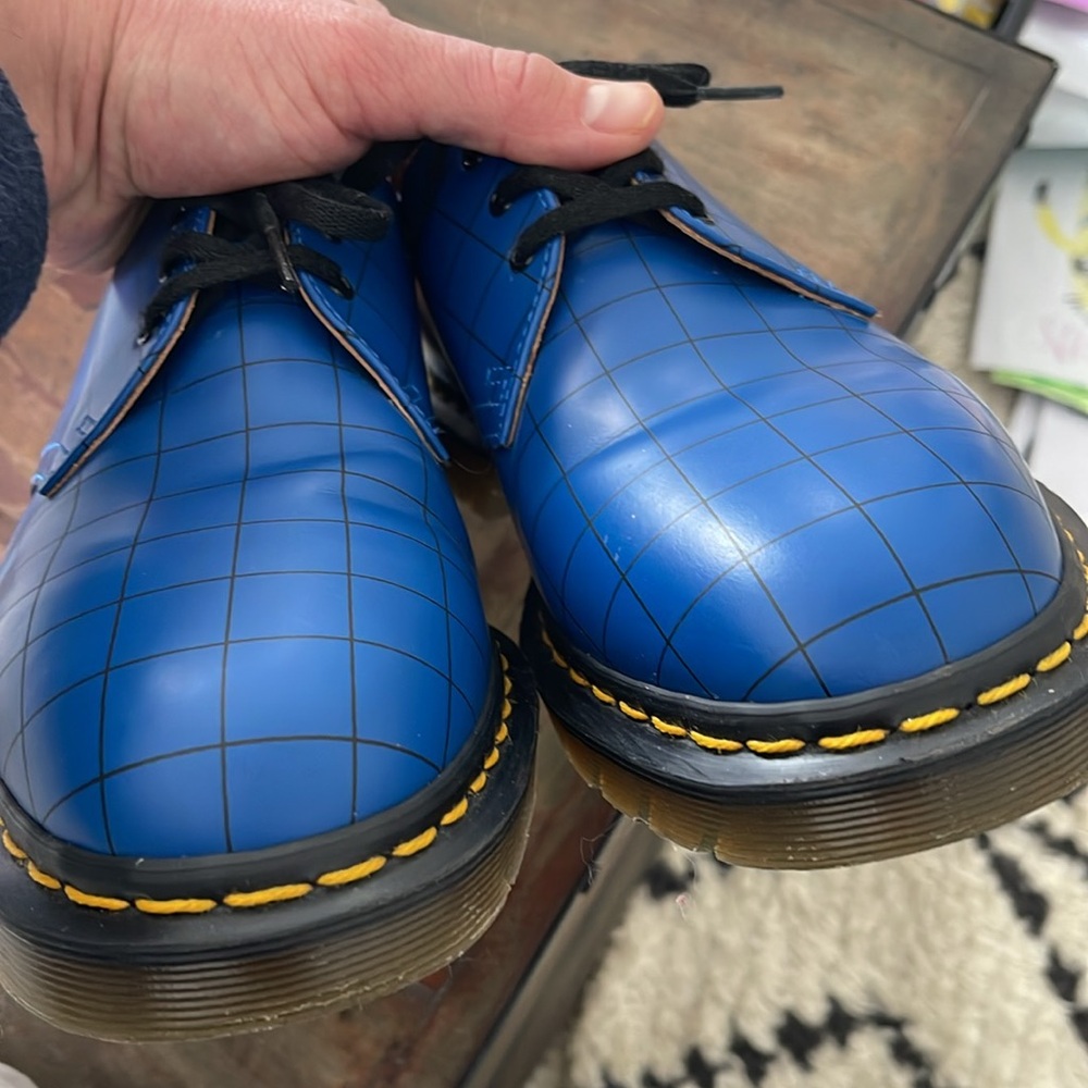 Dr. Martens 1461 Blue Grid Leather Oxford - Men's - Picture 2 of 9